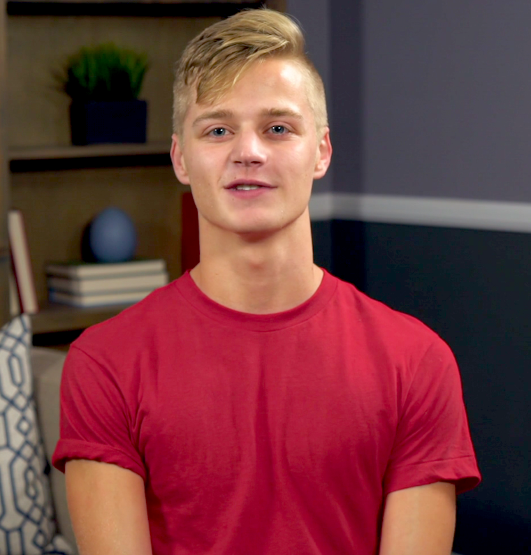 New Sean Cody model Jace is a blond and blue-eyed, 19 year old twink who's a totally submissive bottom into big, uncut dicks.