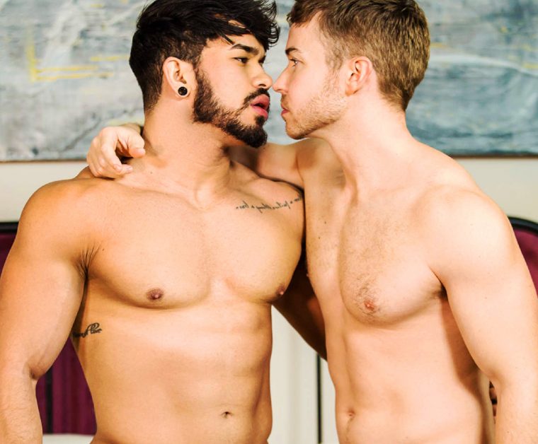 When handsome blue eyed Damon Heart returns home, Pietro Duarte tries to convince Damon he's his BF Gabriel Cross by doing it exactly what Gabriel would do in bed.