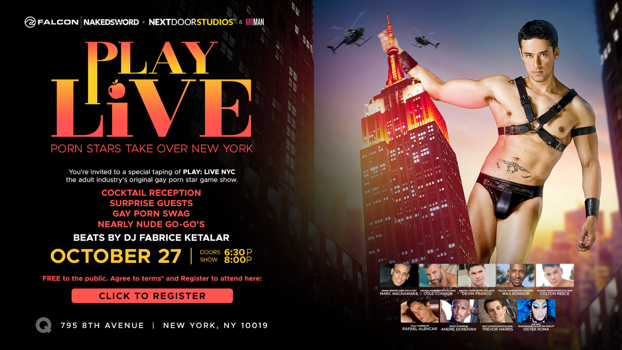 Attend a Free Taping of Gay Porn Star-Studded 'PLAY: LIVE' In New York! -  TheSword.com